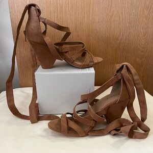 Brown Strappy Heeled Sandals- never worn